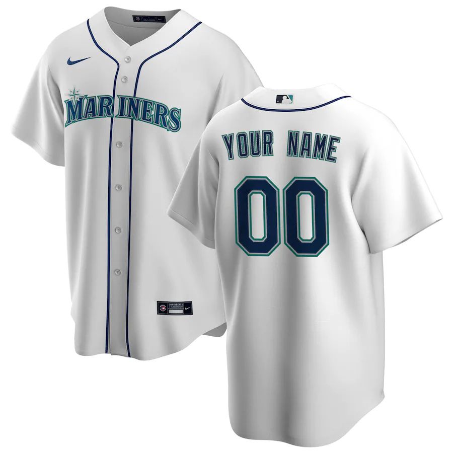 Youth Seattle Mariners Nike White Home Replica Custom MLB Jerseys